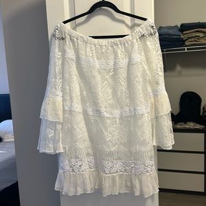 Temptation Positano White Long Sleeve Lace Top
